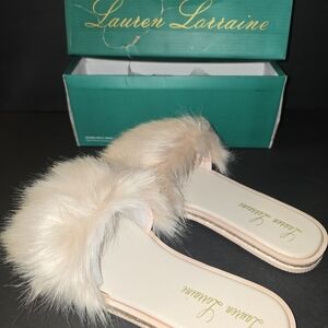 Holiday SALE! Last Pair! Lauren Lorraine Fluffy Blush Slippers – Women’s XL